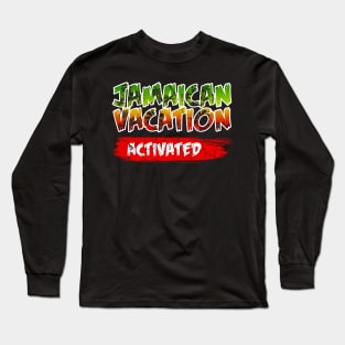 Jamaica Jamaican Flag Caribbean Vacation Reggae Long Sleeve T-Shirt